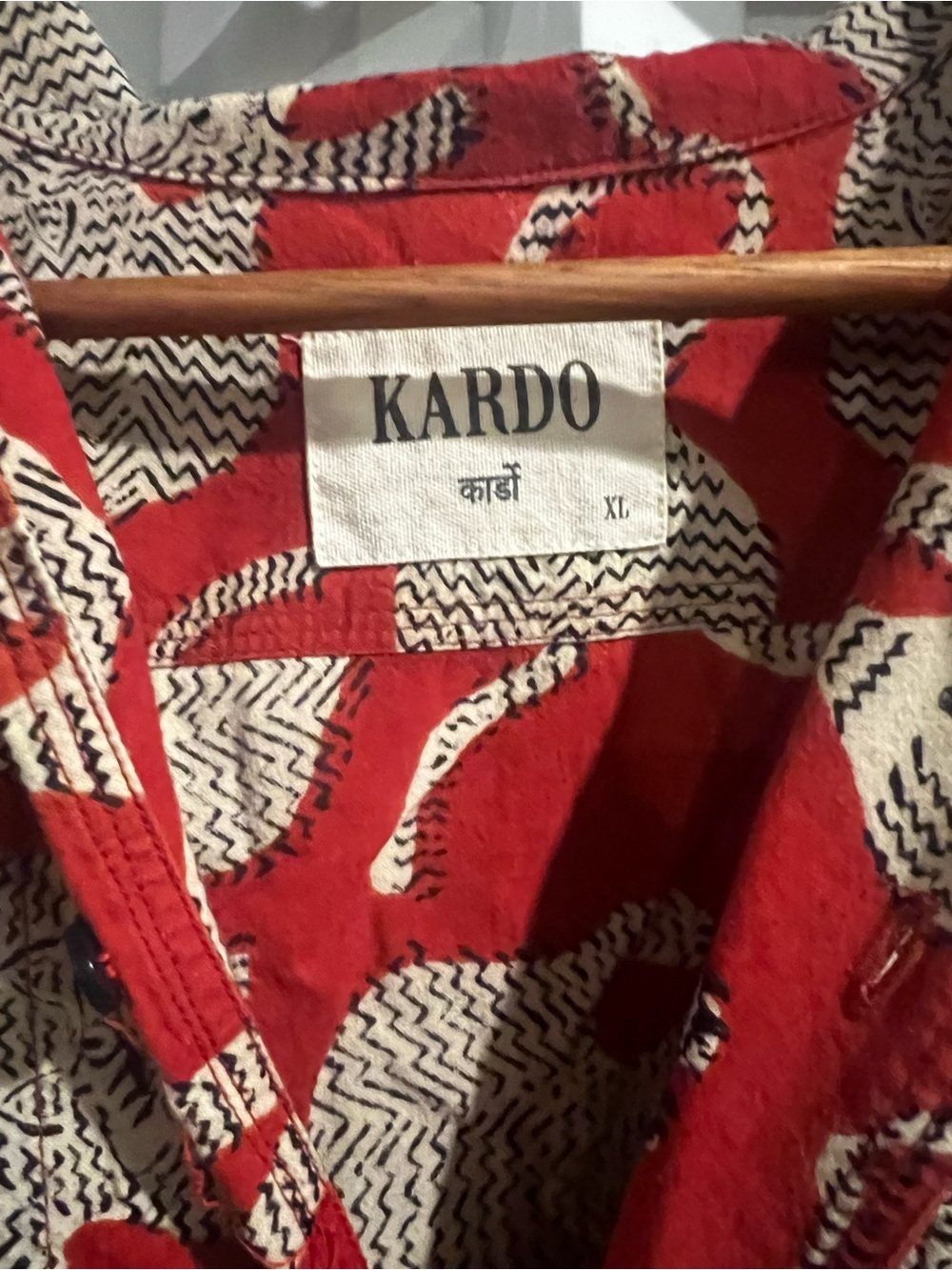 Kardo Red Shirt with Cream Tiger Print - Picture 2 of 3